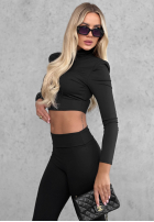 Krátka Blúzka longsleeve Sassy Muse čierna