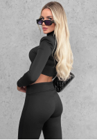 Krátka Blúzka longsleeve Sassy Muse čierna