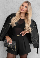 Błyszczące body longsleeve Little Shimmer čierne