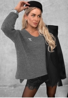 Asymetryczny Sveter oversize Amber Knit Mokka