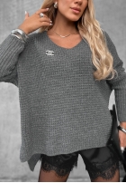 Asymetryczny Sveter oversize Amber Knit Mokka