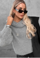 Miękki Sveter oversize z golfem Lovely Cute červený