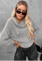 Miękki Sveter oversize z golfem Lovely Cute červený