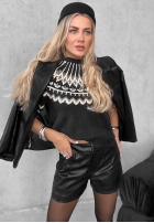 Sveter z krótkimi rękawkami so vzormi Mine October ecru