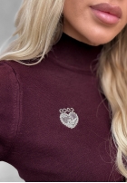 Miękki Sveter z golfem Simple Knit čučoriedkový