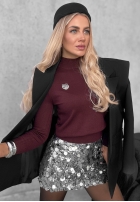Miękki Sveter z golfem Simple Knit čučoriedkový