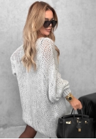 Mäkký sveter oversize s vlnou a viskózou Sugar Babe sivý