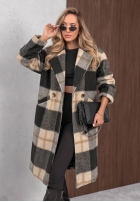 Dlhý Kabát oversize w kratę Cloudy Daydream čierne