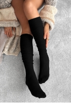 Prążkowane podkolanówki z wełną merino Pretty Legs Mokka