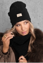 Súprava Čiapka i szalik z kożuszkiem Winter Lady čierne
