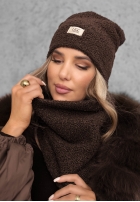 Súprava Čiapka i szalik z kożuszkiem Winter Lady čierne