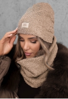 Súprava Čiapka i szalik z kożuszkiem Winter Lady čierne