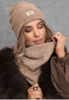 Súprava Čiapka i szalik z kożuszkiem Winter Lady čierne