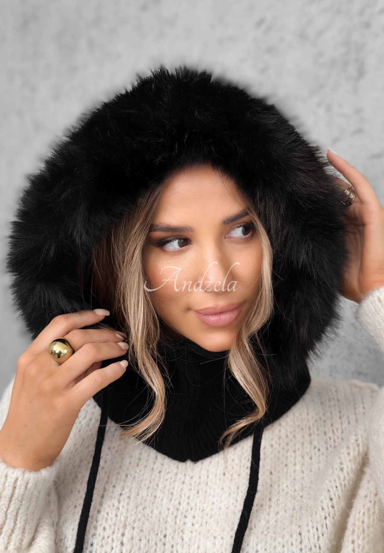 Komín balaclava s kožušinkou Winter Crush čierne