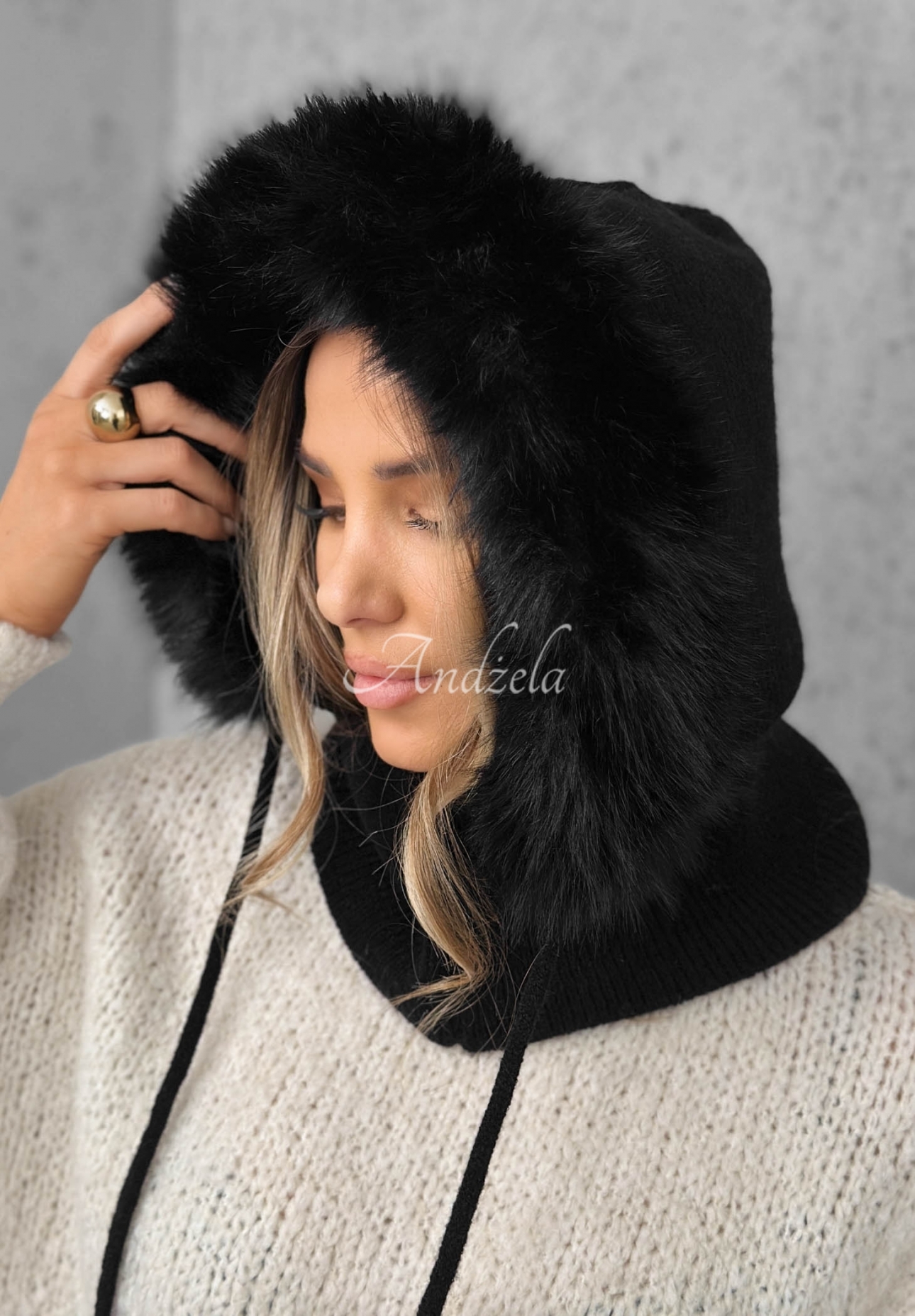 Komín balaclava s kožušinkou Winter Crush čierne