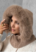 Nákrčník balaclava z futerkiem Winter Crush Mokka