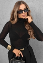 Blúzka longsleeve z golfem Soft And Warm čokoládová