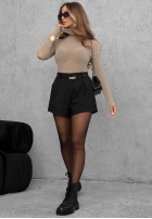 Blúzka longsleeve z golfem Soft And Warm čokoládová