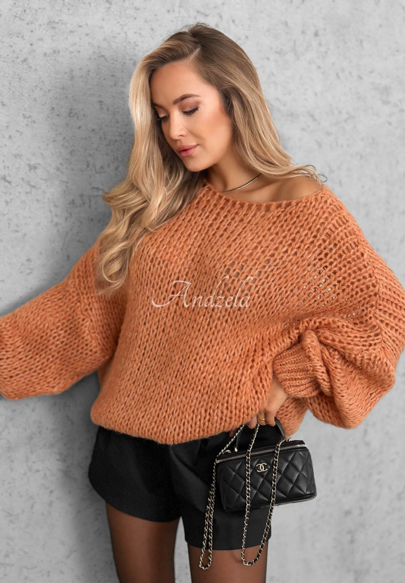 Mäkký sveter oversize s vlnou a viskózou Sugar Babe ryšavý