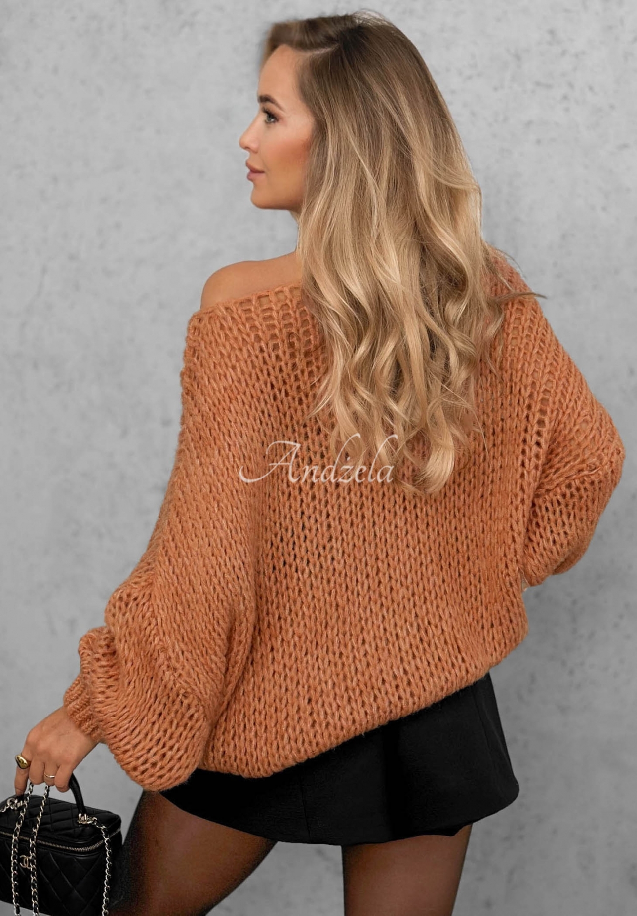 Mäkký sveter oversize s vlnou a viskózou Sugar Babe ryšavý