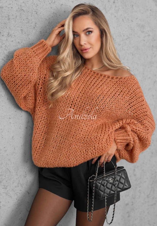 M&auml;kk&yacute; sveter oversize s vlnou a visk&oacute;zou Sugar Babe ry&scaron;av&yacute;