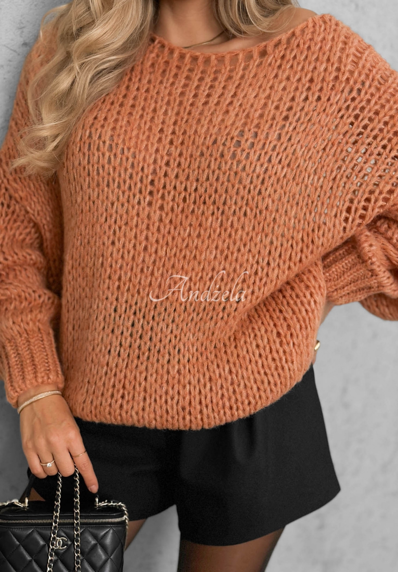 Mäkký sveter oversize s vlnou a viskózou Sugar Babe ryšavý