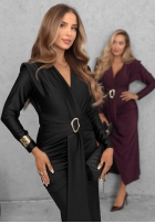 Elegancka Šaty maxi z marszczeniami So Elegant bordová