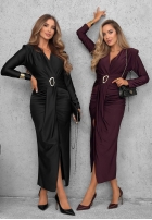 Elegancka Šaty maxi z marszczeniami So Elegant bordová