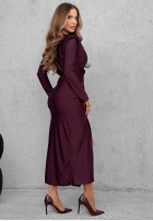 Elegancka Šaty maxi z marszczeniami So Elegant bordová