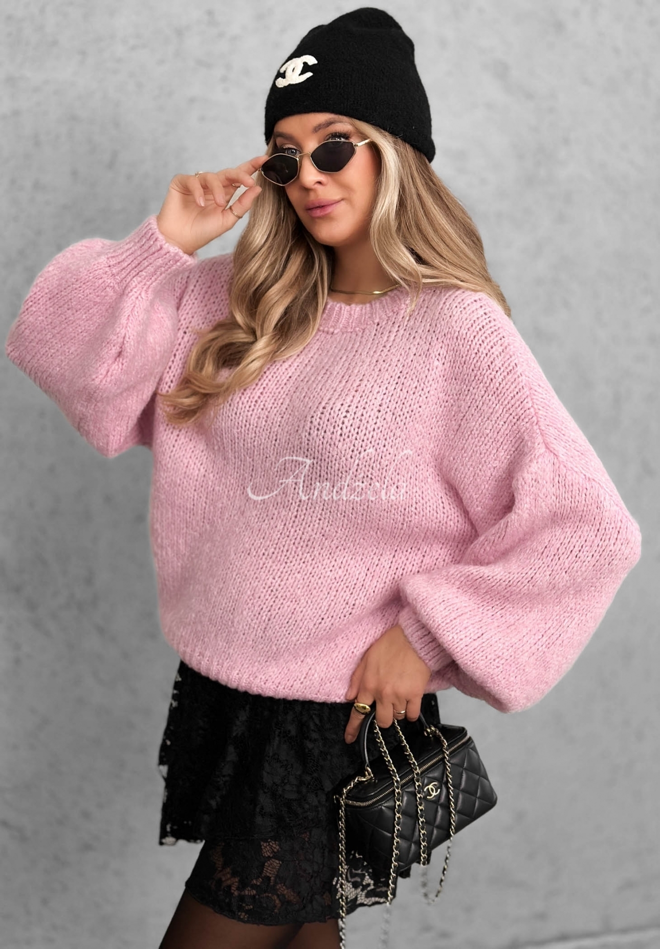 Mäkký sveter oversize s vlnou a viskózou Cloud Babe púdrovo ružová