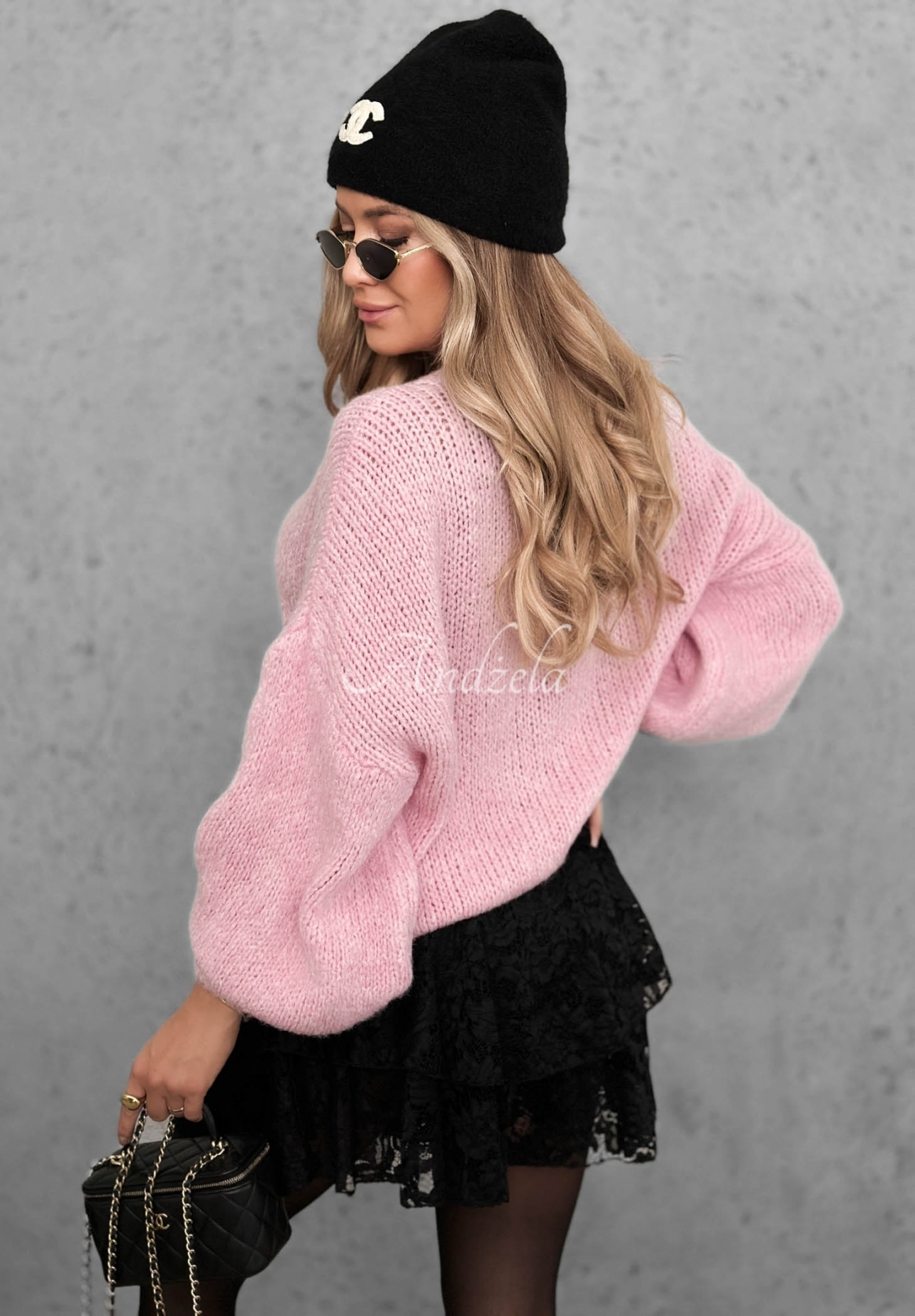 Mäkký sveter oversize s vlnou a viskózou Cloud Babe púdrovo ružová