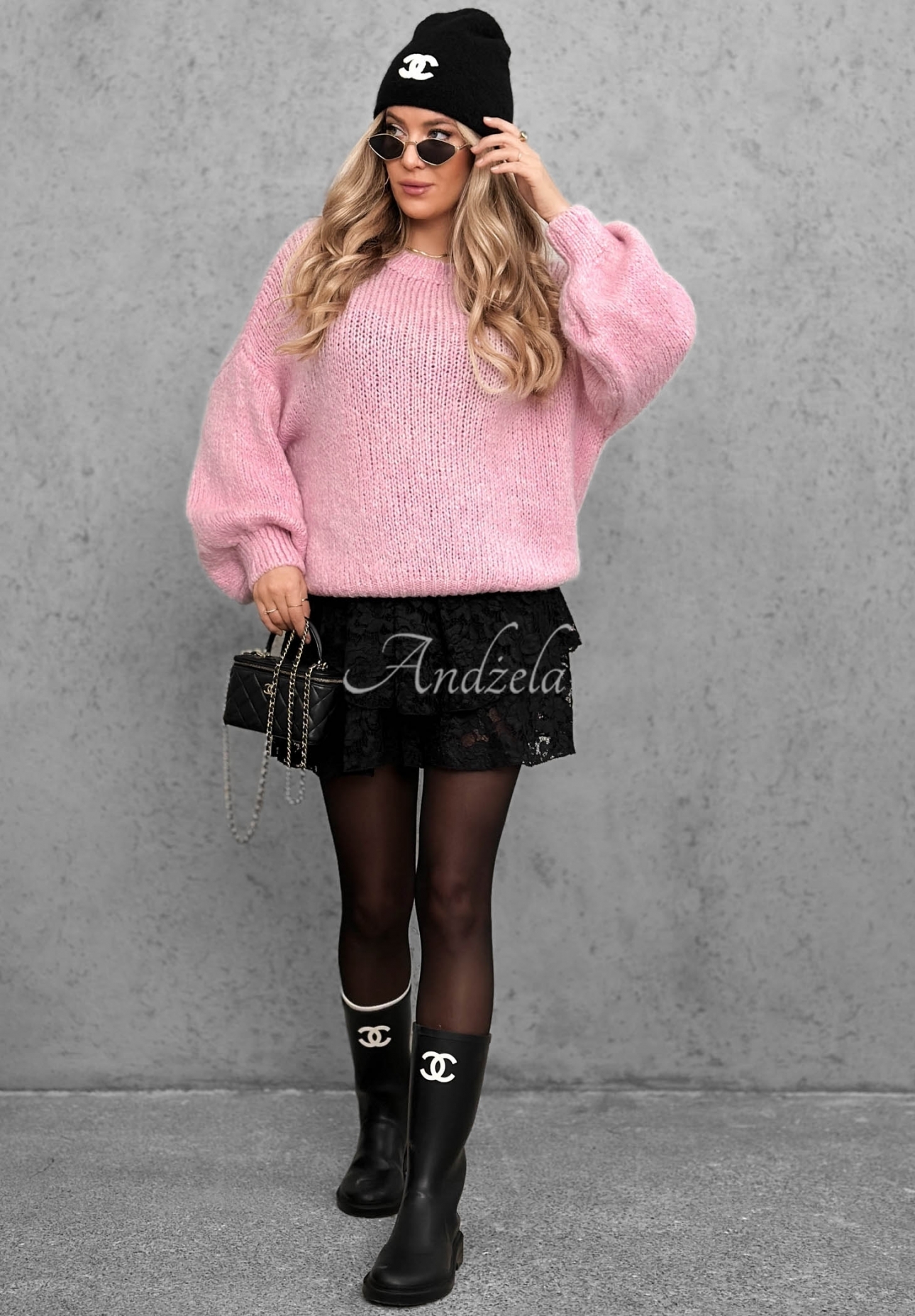 Mäkký sveter oversize s vlnou a viskózou Cloud Babe púdrovo ružová