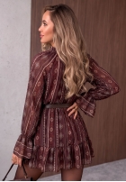Wzorzysta Šaty mini z falbankami True Romance čučoriedková