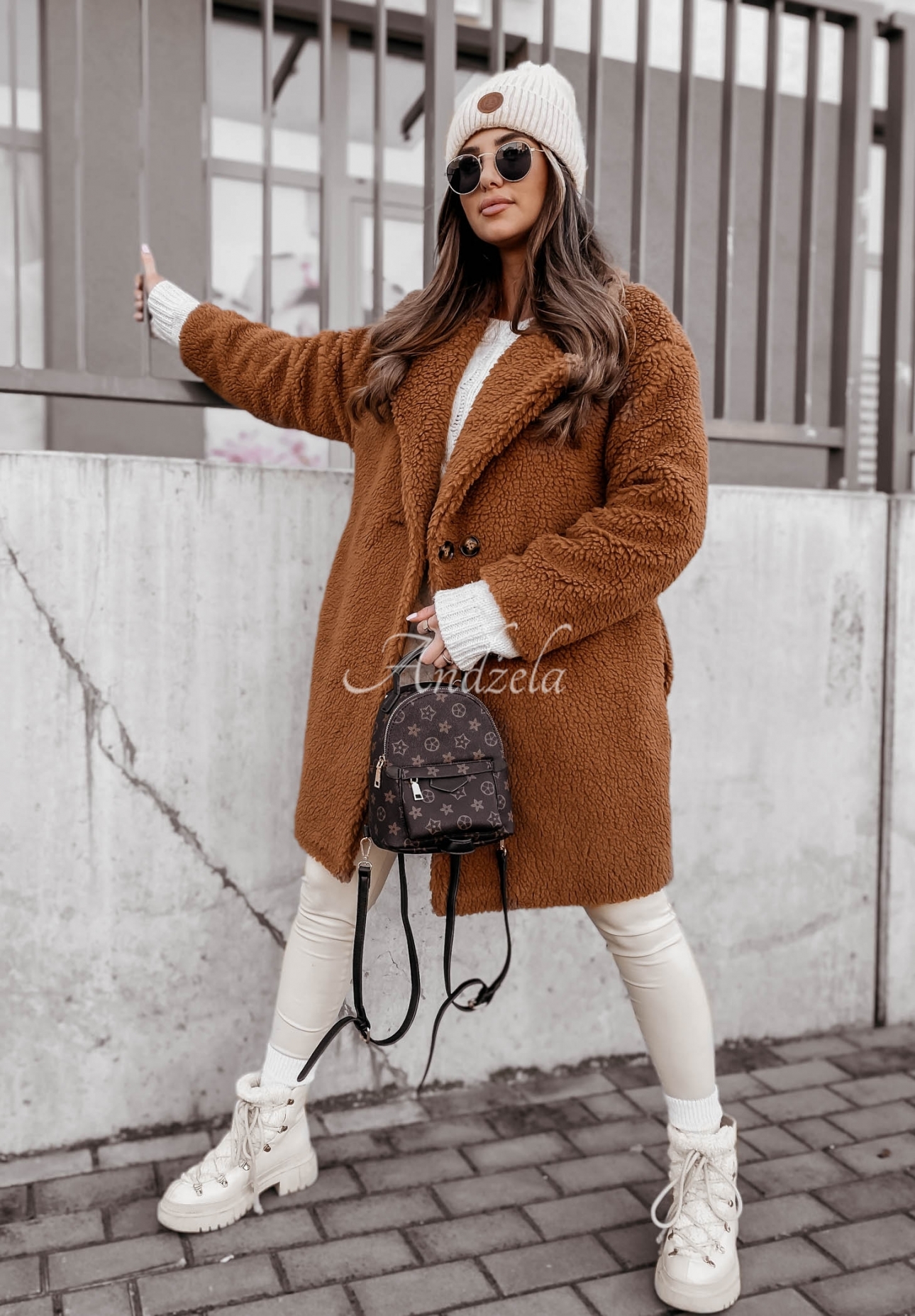Dlhý kabát z imitácie kožušiny Helsinki ryšavý