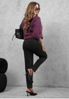 Nohavice džínosové mom fit z kryształkami Glitter Affair čierne